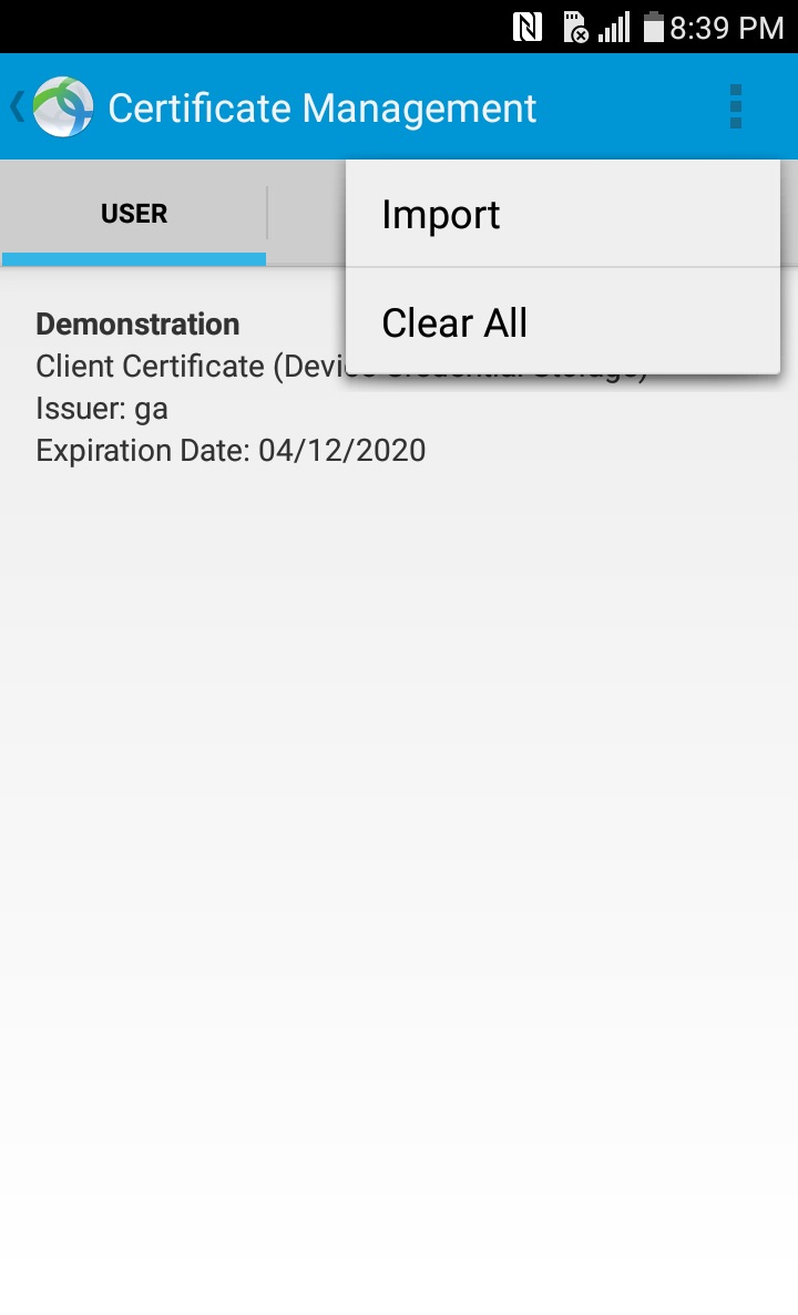 AnyConnect Android Import Certificate