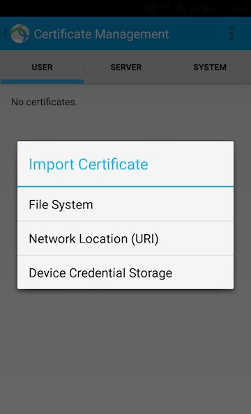 AnyConnect Android Device Credential Storage