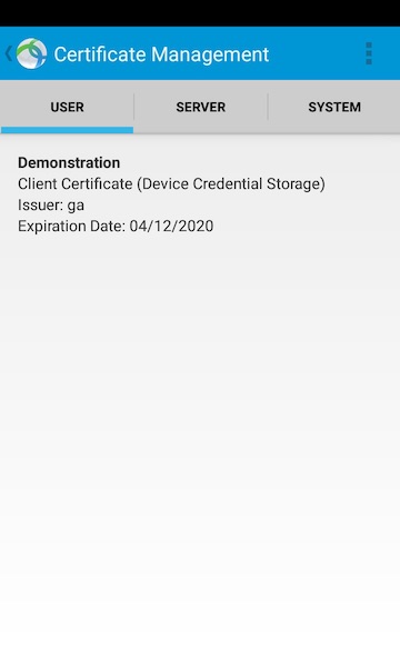 AnyConnect Android Certificate is Loaded