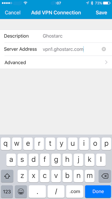 iOS VPN configuration
